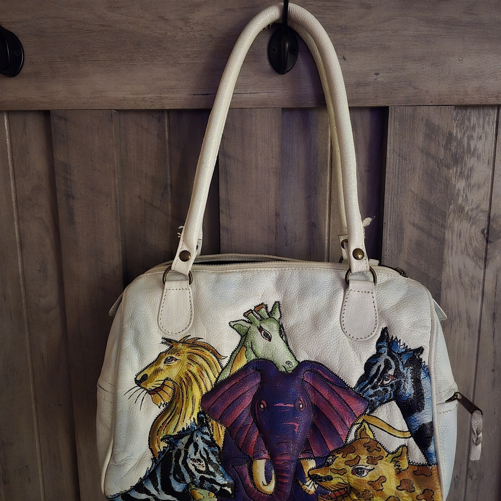 Ivory Animal Print Shoulder Bag